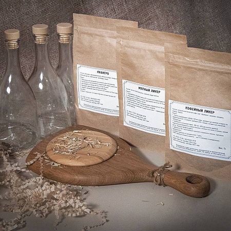 Набор  "Сам себе сомелье" для приготовления  авторских напитков Кедровая, Малиновая, Клюквенная настойки
