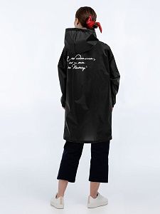 Дождевик «Я не идеальна», черный, размер S