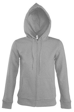 Толстовка женская на молнии с капюшоном Seven Women, серый меланж, размер XL