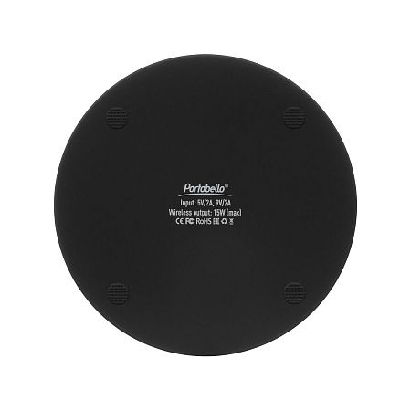 Беспроводное зарядное устройство с подсветкой 15W Аурис (Auris), черное