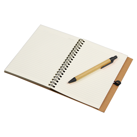 Блокнот B6 Easy Way, на пружине, в твердой обложке, c ручкой, черный