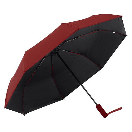 Зонт складной автоматический Forest Nautilus Bicolour диаметр 117 см, бордовый/черный, в подарочной коробке  