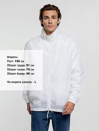 Ветровка унисекс Shift, белая, размер XS