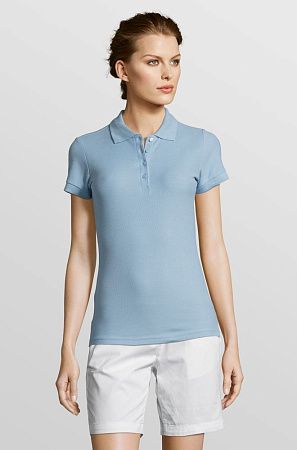 Рубашка поло женская People 210, голубая, размер XL