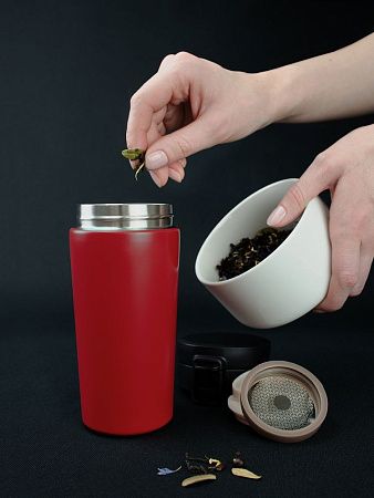 Термостакан с ситечком No Leak Infuser, красный