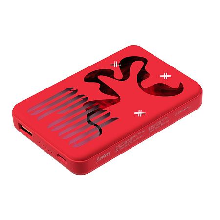 Внешний аккумулятор Ларго PD (Largo PD) 5000mAh с функцией беспроводной зарядки 15W, красный