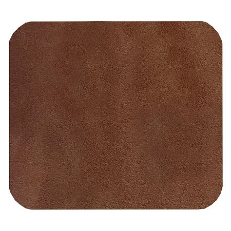 Шеврон Rectangle Smooth Leather размер 40*35 мм, коричневый, со скругленными углами