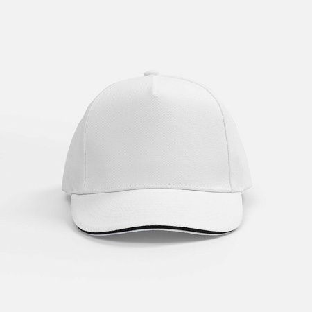 Бейсболка Classic 2.0, белая с темно-синим кантом