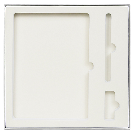 Коробка подарочная Solution Superior Linen под ежедневник, ручку и флешку, черная, 25,7x25,7 см, бежевый ложемент