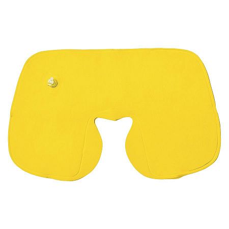 Подушка  надувная дорожная WAY  в футляре; желтый; 43,5х27,5 см; твил