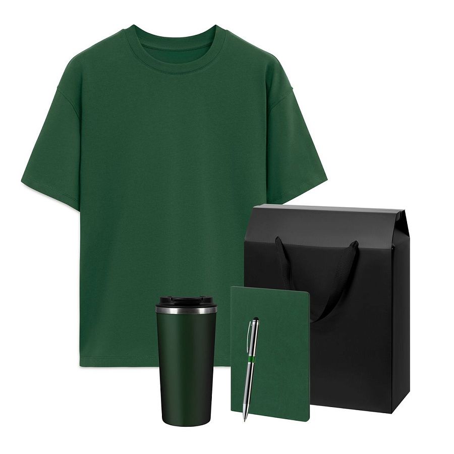 Набор с одеждой Раст (Rust) (футболка, термокружка, блокнот, ручка), зеленый 1, 3XL/4XL