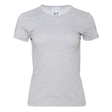 Футболка женская STAN хлопок/эластан 180, 37W, Серый меланж,  (50/60)  (44/S)