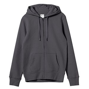 Толстовка на молнии с капюшоном унисекс King, темно-серая, размер 3XL