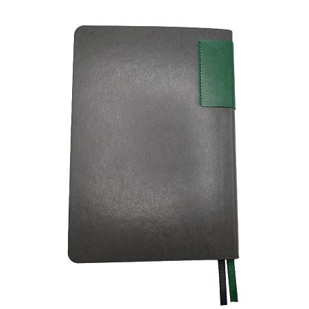 Ежедневник A5 недатированный Molfetta в мягком переплёте, серый/тёмно-зеленый