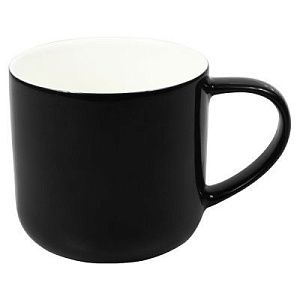 Кружка фарфоровая Casa Grande Iris Varnish, глянцевая, черная/белая, 400 мл