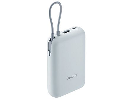 Внешний аккумулятор со встроенным кабелем Mi Power Bank (Integrated Cable), 10000 мАч, цвет: голубой