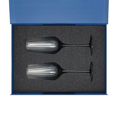 Подарочный набор 2 бокала для шампанского Мансера (Mancera) в синей коробке