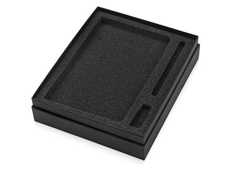 Подарочный набор «Q-edge» с флешкой, ручкой-подставкой и блокнотом А5, цвет: черный, синий