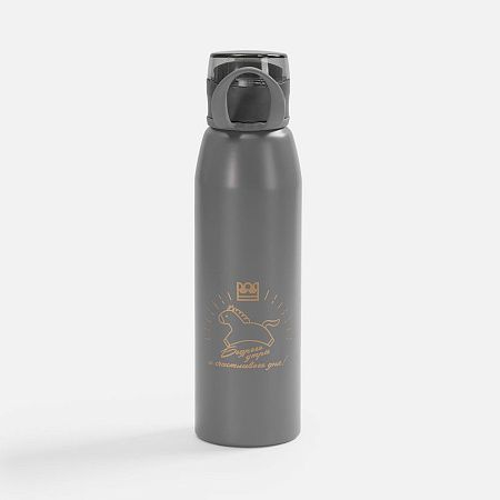 Бутылка для воды Billy Gym, матовая серая