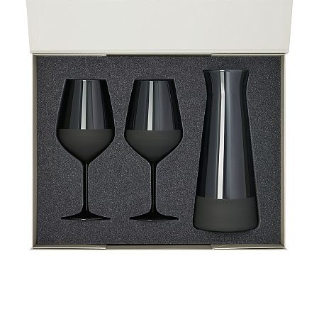 Подарочный набор декантер + 2 бокала для вина Блэк Эдишн (Black Edition) в серой коробке