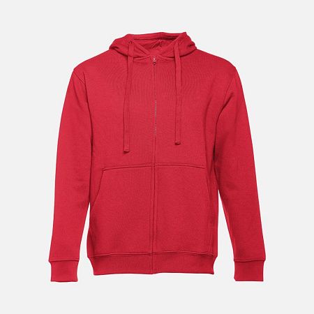 Толстовка мужская на молнии с капюшоном Amsterdam, красная, размер XXL