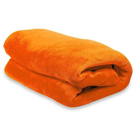Плед мягкий флисовый Super Soft  Comfort, 125*150 см, оранжевый, в подарочной белой крафтовой коробке с окошком