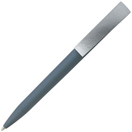 Ручка шариковая, пластик софт-тач, Zorro Color Mix серая/серебристая