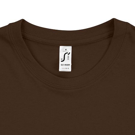 Футболка унисекс Regent 150, темно-коричневая (шоколад), размер XXL