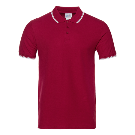 Рубашка поло унисекс STAN с окантовкой хлопок/полиэстер 185, 04T, Бордовый,  (66)  (46/S)