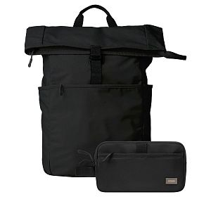 Подарочный набор Бостон (Boston) рюкзак + дорожная косметичка, черный