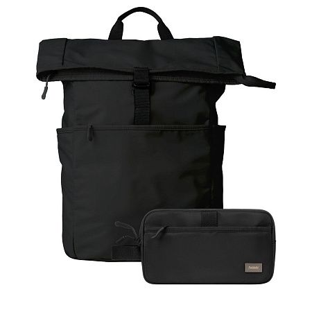 Подарочный набор Бостон (Boston) рюкзак + дорожная косметичка, черный