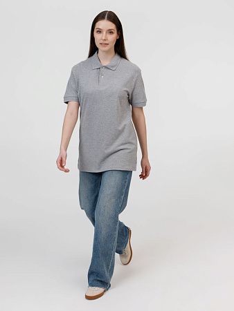 Рубашка поло унисекс Pacific, серый меланж, размер S