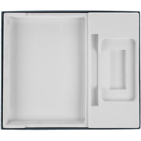 Коробка Overlap под ежедневник, аккумулятор и ручку, ver.2, синяя