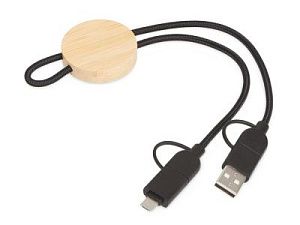 Универсальный зарядный кабель из переработанных ПЭТ и ТПЕ «Acalypha», быстрая зарядка 25 Вт