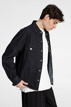 Куртка джинсовая O3, черная, размер 3XL/4XL