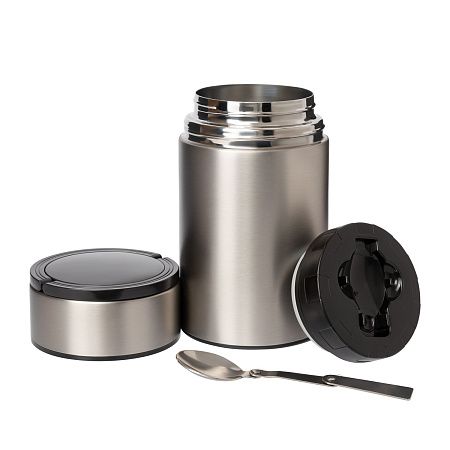 Термос для еды Бенто (Bento), серебряный