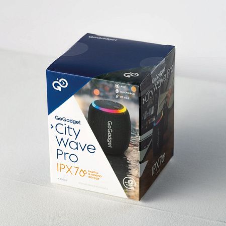 Водонепроницаемая колонка с подсветкой CityWave Pro, черная