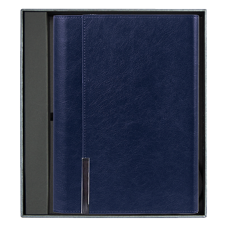 Ежедневник в суперобложке Country Liberty Mocca A5+ в подарочной коробке, темно-синий, недатированный, в твердой обложке