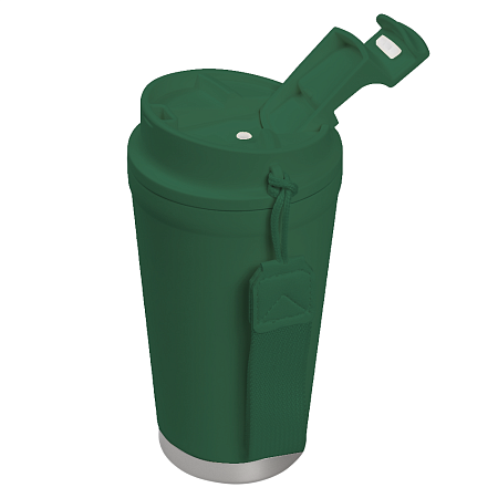 Термокружка Alba металлическая, 410 мл, зеленая с серебром