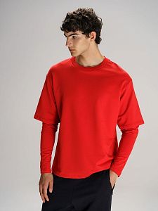 Футболка оверсайз с двойным рукавом Kosmos, молочно-белая под нанесение