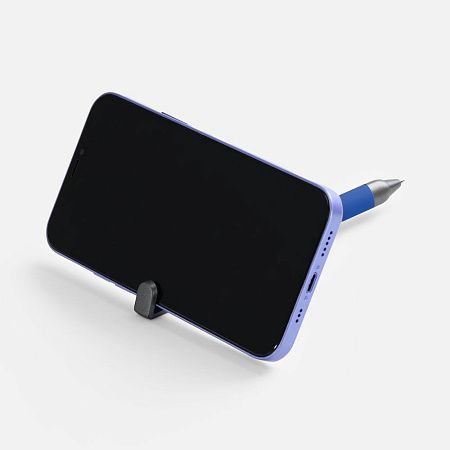 Ручка шариковая Standic с подставкой для телефона, синяя