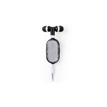 Набор подарочный SILENT-ZONE: бизнес-блокнот, ручка, наушники, коробка, стружка, бело-черный