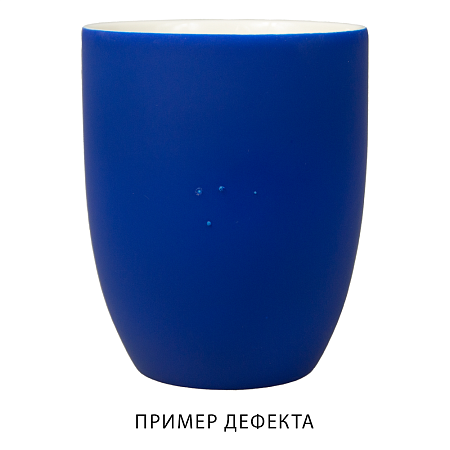 Кружка фарфоровая Cassa Grande Сlassic Soft софт тач с дефектами, синяя, 350 мл