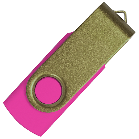 Флеш накопитель USB 2.0 Twister Сolor Mix 16GB, пластик Софт Тач/металл, розовый/оливковый