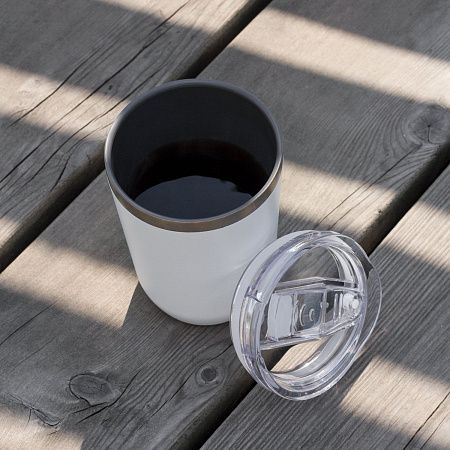 Термокружка вакуумная с керамическим покрытием Арктик (Arctic), белый/синий