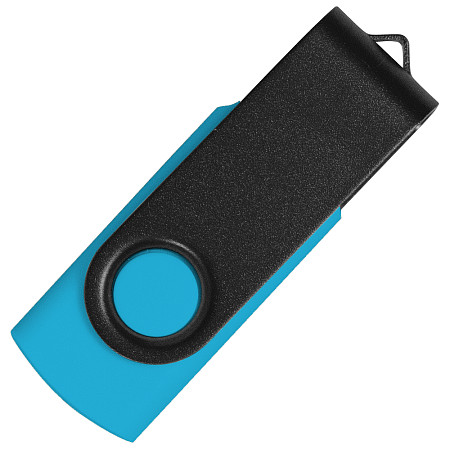 Флеш накопитель USB 2.0 Twister Сolor Mix 16GB, пластик Софт Тач/металл, голубой/черный