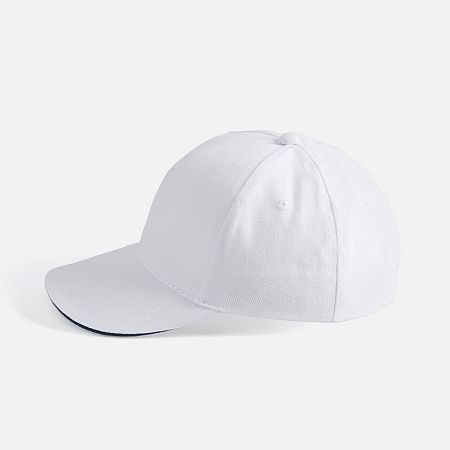 Бейсболка Long Beach, белая с темно-синим