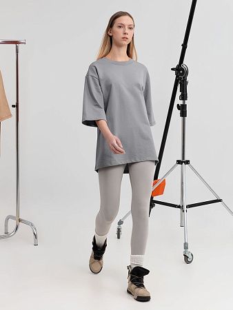 Футболка оверсайз унисекс Kosmos 2.0, светло-серая, размер XS/S