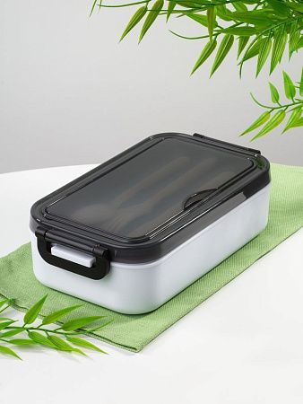 Ланчбокс Pranzo, белый с черным