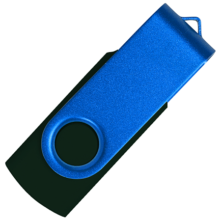 Флеш накопитель USB 2.0 Twister Сolor Mix 16GB, пластик Софт Тач/металл, черный/синий